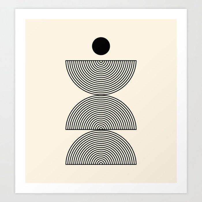 Abstraction_NEW_SUN_CIRCLE_LINE_POP_ART_Minimalism_038B Art Print