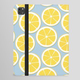 Lemon fruit circle slice pattern illustration iPad Folio Case