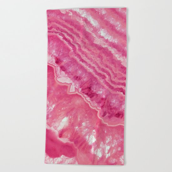 Pink marble Beach Towel