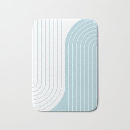 Two Tone Line Curvature XV - Sky Blue Bath Mat