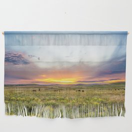 Tallgrass Prairie - Sunset and Bison on the Plains Wall Hanging