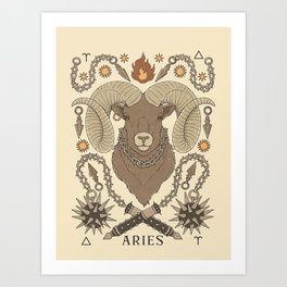 Aries, The Ram Art Print
