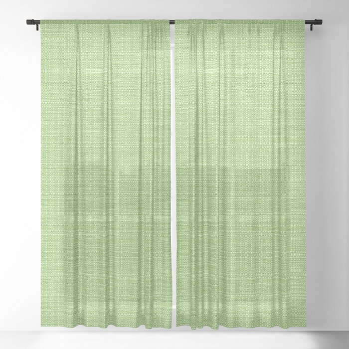 Meadow Green Heritage Hand Woven Cloth Sheer Curtain