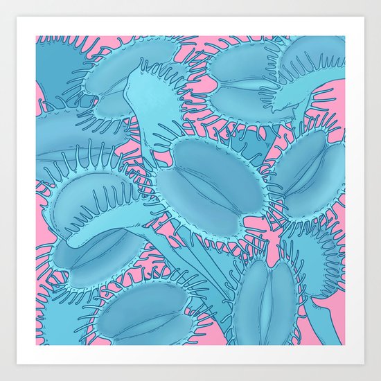 Free hugs (Venus Flytrap on pink) Art Print