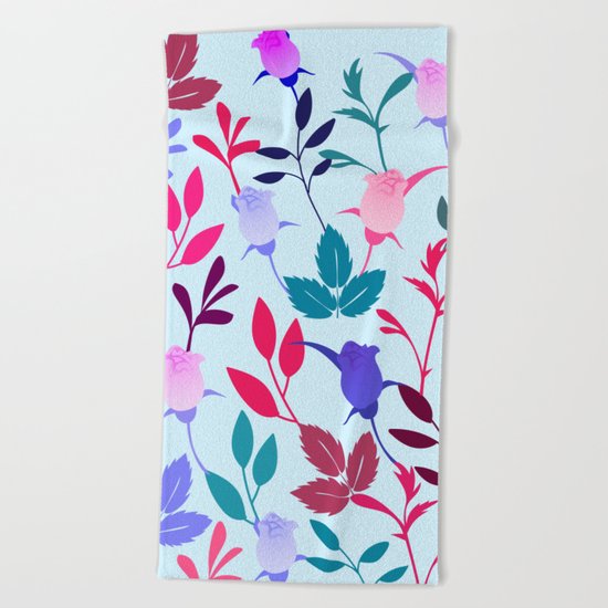 Flower Pattern III Beach Towel