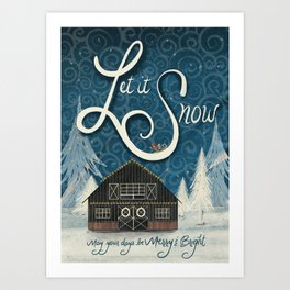 Let it snow holiday greeting card Art Print