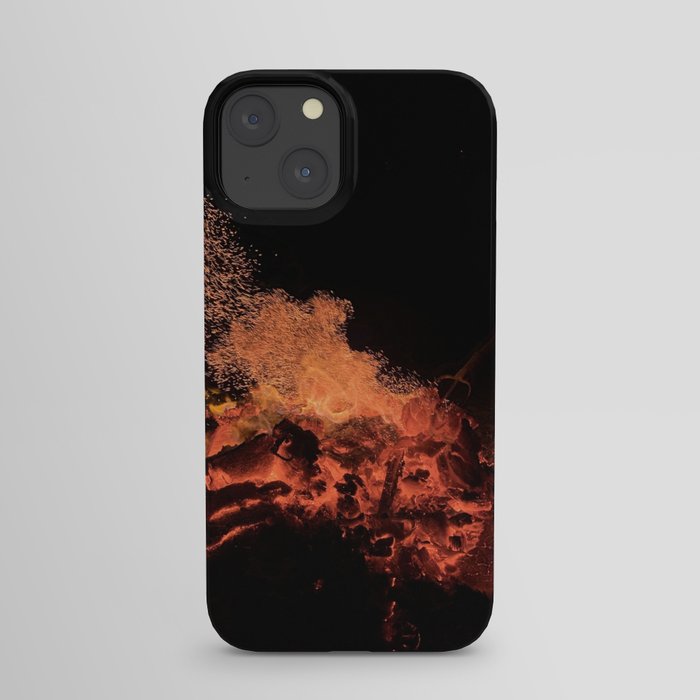 Fire flames and heat at night iPhone Case