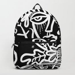 Black and white floral girl Backpack