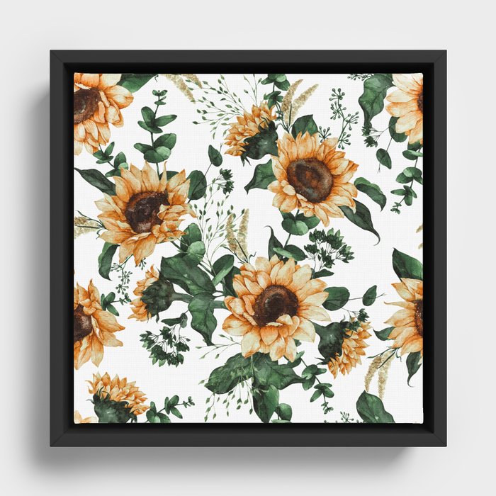 Mild Sunflowers  Framed Canvas