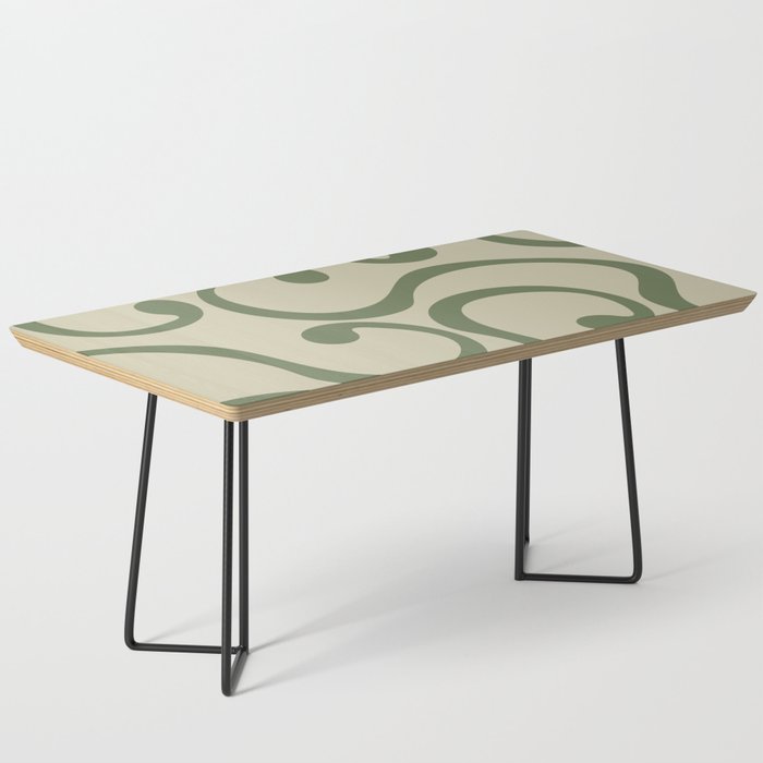  Reto Abstract Curvy lines pattern - Axolotl and Dark Vanilla Coffee Table