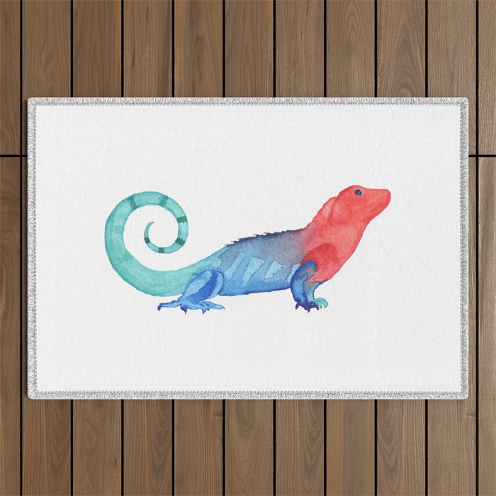 Les Animaux: Curly Tailed Lizard Outdoor Rug