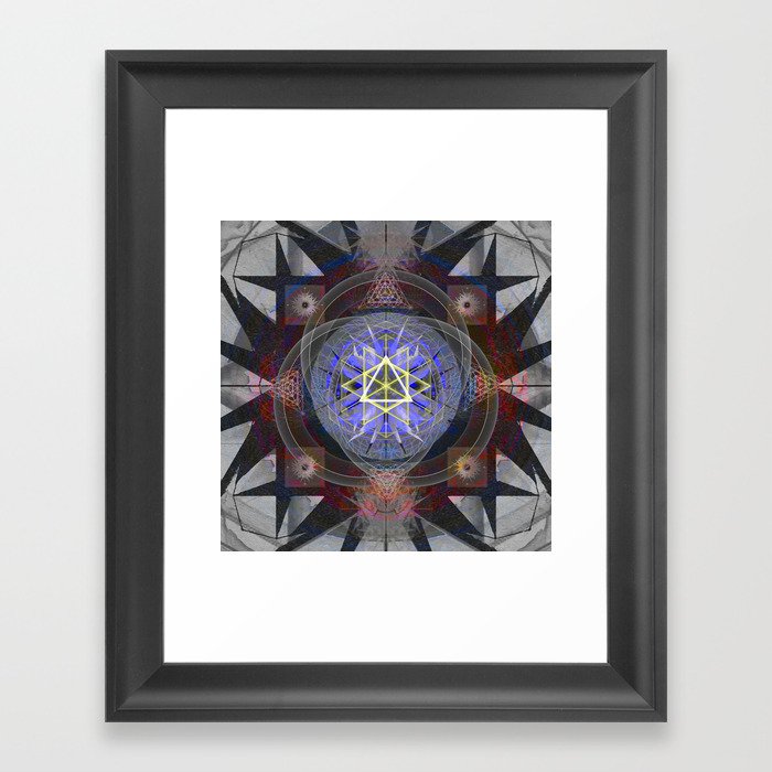 Cosmic Pulse Mandala Sacred Geometry Ancient Vision Print Framed Art Print