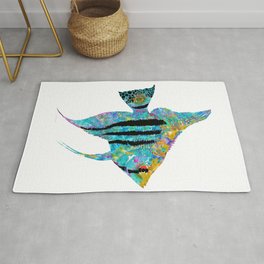 Original Mandala Angelfish - Tropical Fish Beach Art - Sharon Cummings Rug