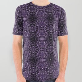 Liquid Light Series 33 ~ Purple Abstract Fractal Pattern All Over Graphic Tee