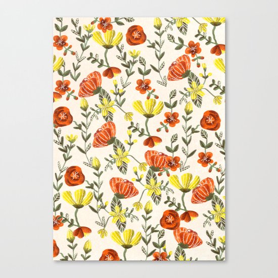Colorful Garden Pattern Canvas Print