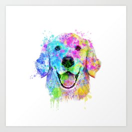 Golden Retriever Watercolor, Watercolor Dog, Golden Retriever Art Art Print