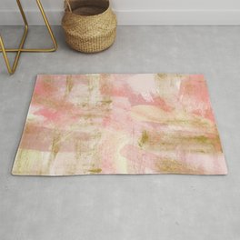 Rustic Gold and Pink Abstract Area & Throw Rug