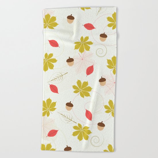 Autumn Pattern Beach Towel