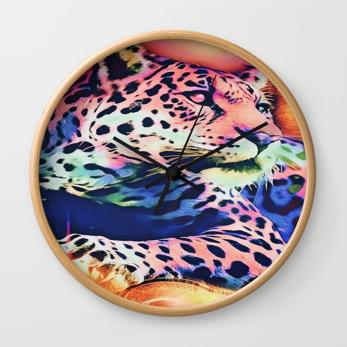 jaguar spirit in spiritual light Wall Clock