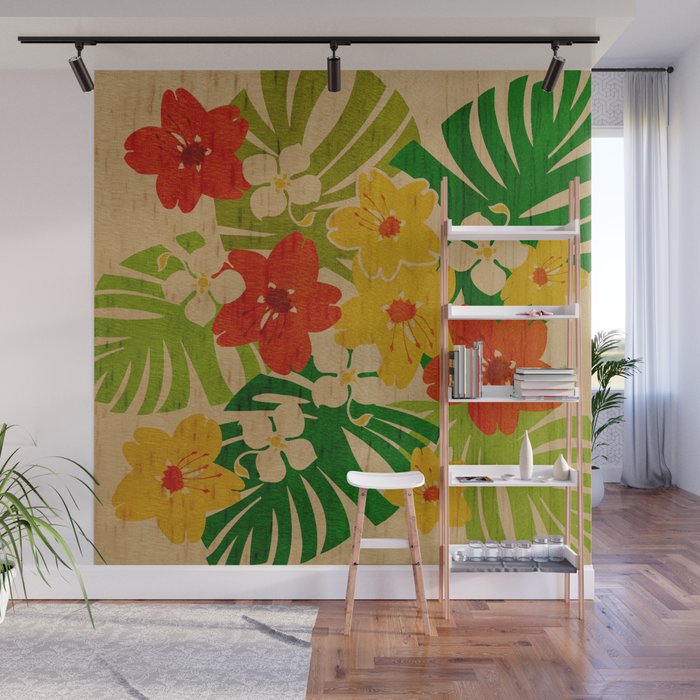Limahuli Garden Hawaiian Floral Design Wall Mural By