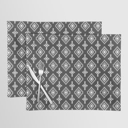 Dark Grey and White Native American Tribal Pattern Placemat