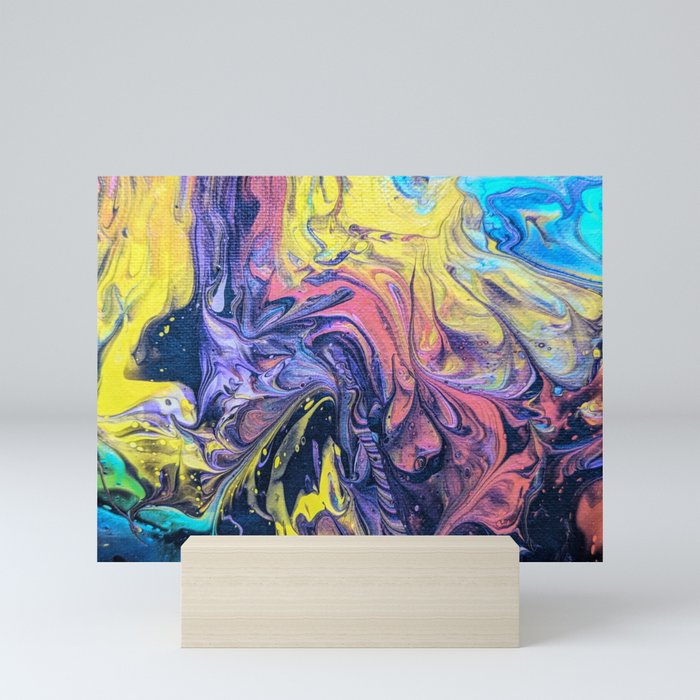 Color Clash - Fluid Art Mini Art Print