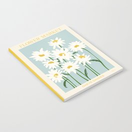 Flower Market - Oxeye daisies Notebook | Vintage, Market, Minimal, Boho, Botanical, Green, Floral, Nature, Cottagecore, Digital 