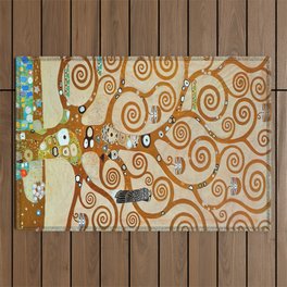 Gustav Klimt enhanced with artificial intelligence Outdoor Rug