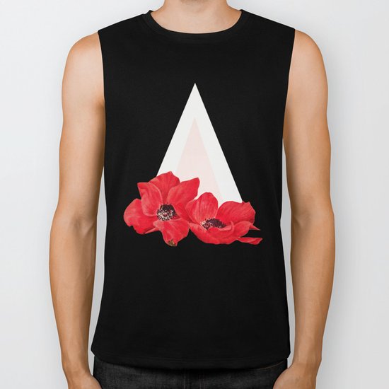 Floral Triangle Biker Tank