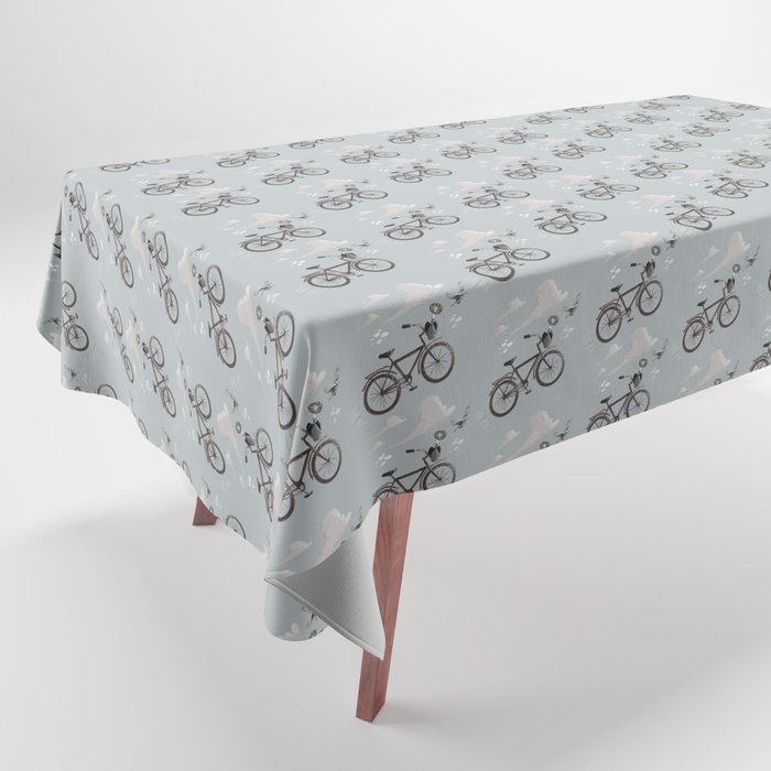 Spring Bike Cool Gray Tablecloth