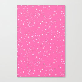 Hot Pink Constellations Canvas Print
