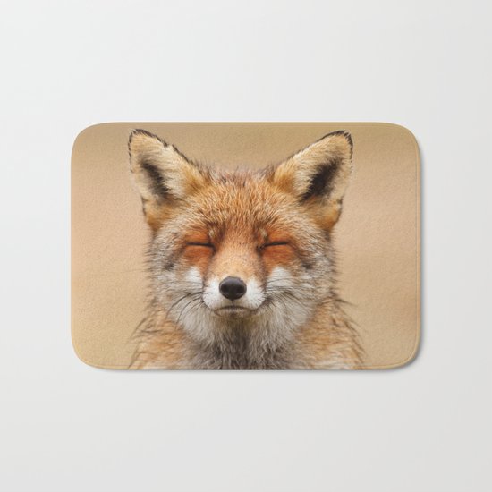 Zen Fox (Red Fox smiling) Bath Mat