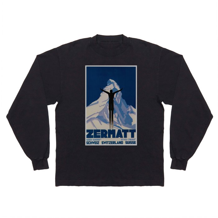 Vintage Zermatt Switzerland Travel Long Sleeve T Shirt