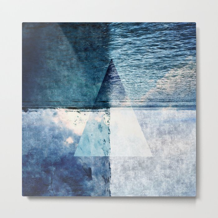 Blue Shades of a Triangle Metal Print