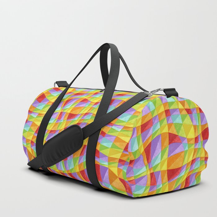 Groovy Rainbow Plaid Duffle Bag