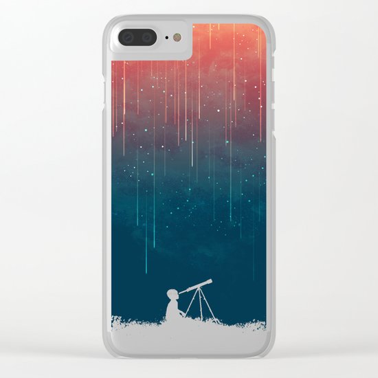 Meteor rain Clear iPhone Case