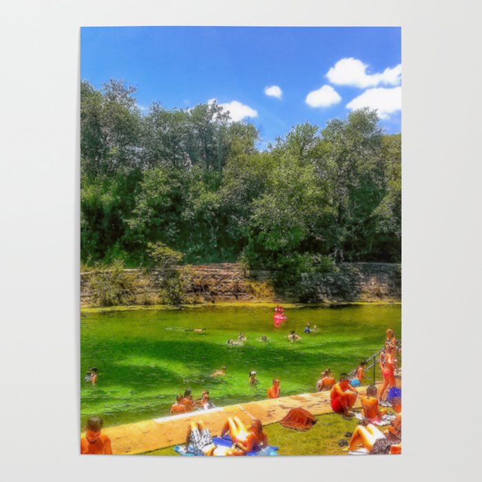 Barton Springs at Zilker Park - Austin, Texas Poster