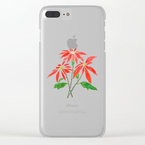 christmas flower Clear iPhone Case