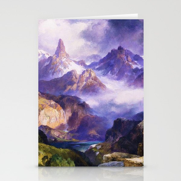 Index Peak, Yellowstone, Wyoming landscape alpine painting by Thomas Moran Stationery Cards