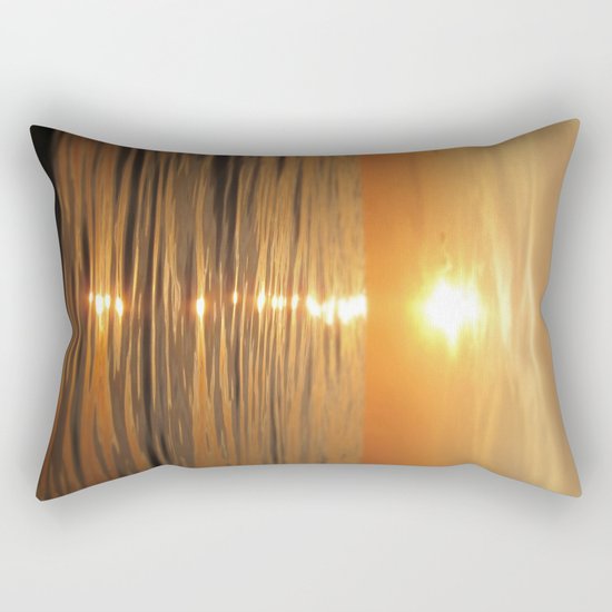 Sun setting over calm waters Rectangular Pillow