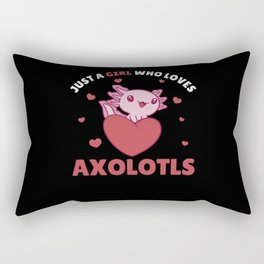 Axolotl Lovers Sweet Animals For Girls Pink Rectangular Pillow