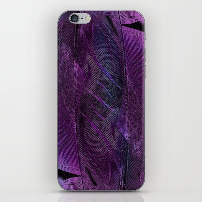 Bright violet feather pattern iPhone Skin