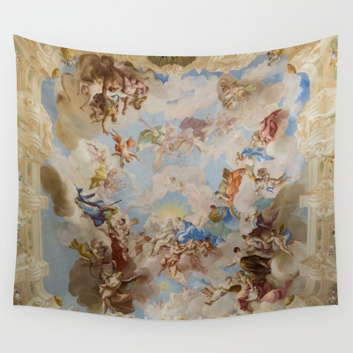 Ceiling Fresco Altenburg Abbey Mural Baroque Painting - The Harmony of Religion and Science Wall Tapestry