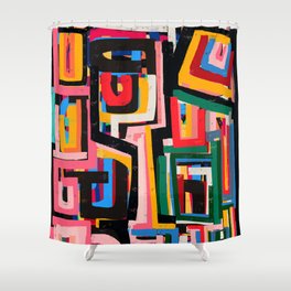 Neo Cubism Abstract Art Pattern Mystic Shower Curtain