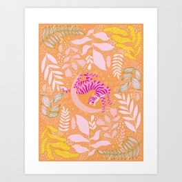 Tiger Moon in Tangerine Art Print