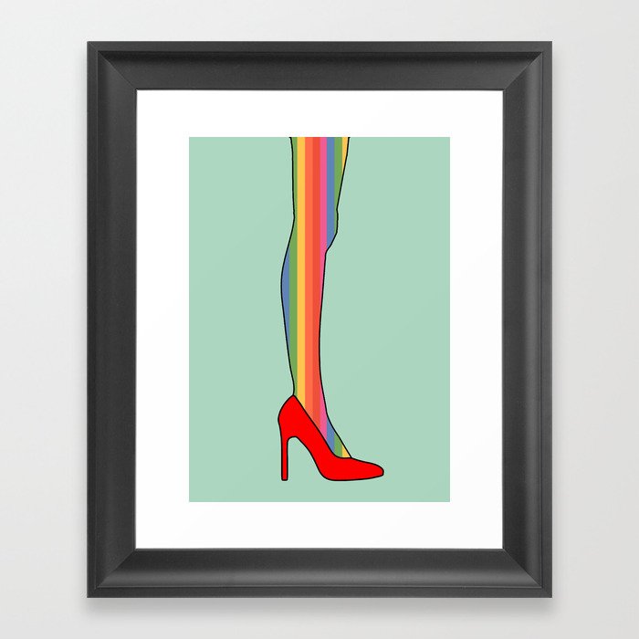 Rainbow Pride Stockings - Red Shoes Framed Art Print