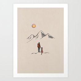 Hiking with Dogs Art Print