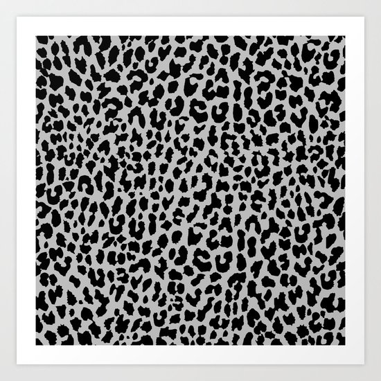 Neon Gray Leopard Art Print