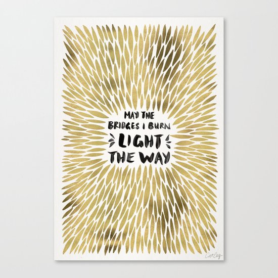 Bridges Burned – Gold Canvas Print