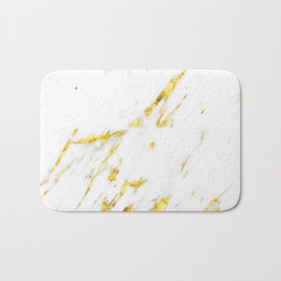 Gold Marble - Yellow Gold Marble Metallic Bath Mat
